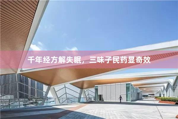 千年经方解失眠,三味子民药显奇效