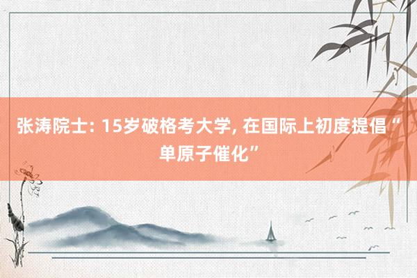 张涛院士: 15岁破格考大学, 在国际上初度提倡“单原子催化”